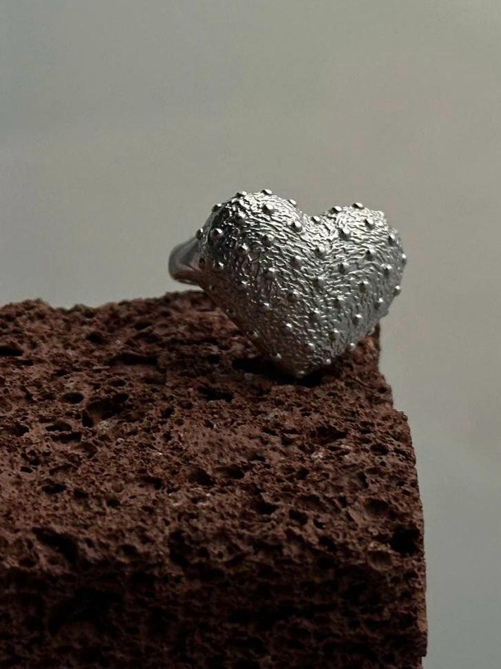 Fashion Heart Silver Rings